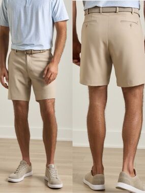 Peter Millar Performance Shorts flat Front khaki size 36